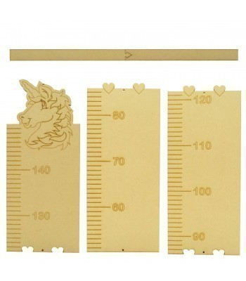 Laser Cut Children's Wall Height Chart - Unicorn Design